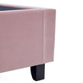 Francis Blush Velvet Ottoman Storage Bed close up of footend