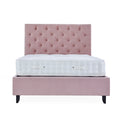 Francis Blush Velvet Ottoman Storage Bed front view