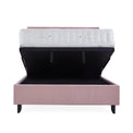 Francis Blush Velvet Ottoman Storage Bed end view 