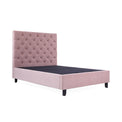 Francis Blush Velvet Ottoman Storage Bed without mattress