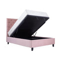 Francis Blush Velvet Ottoman Storage Bed 