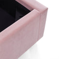 Francis Blush Velvet Ottoman Storage Bed velvet fabric close up