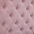 Francis Blush Velvet Ottoman Storage Bed close up of button tuft headboard
