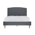 Liberty Charcoal Upholstered Linen Bed Frame front view
