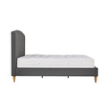 Liberty Charcoal Upholstered Linen Bed Frame side view