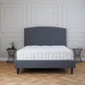 Liberty Charcoal Upholstered Linen Bed Frame  front lifestyle