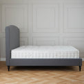 Liberty Charcoal Upholstered Linen Bed Frame side lifestyle