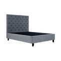 Francis Steel Velvet Ottoman Storage Bed  without mattress