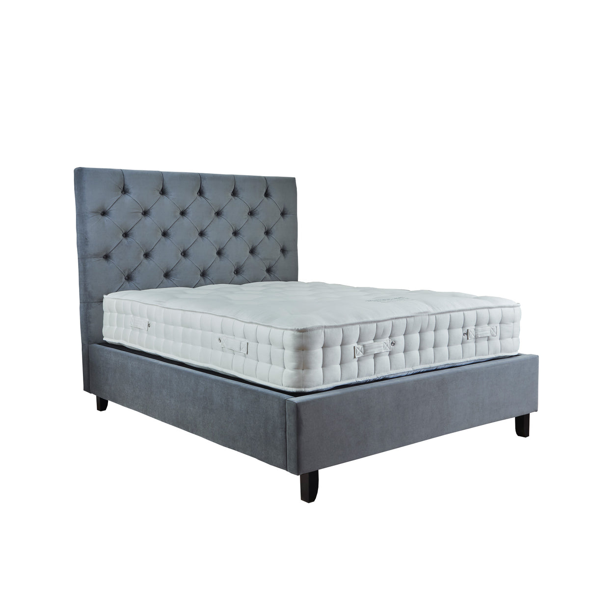 Francis Steel Velvet Ottoman Storage Bed 