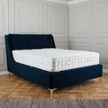 Oliver Ink Blue velvet Upholstered Double Bed Frame