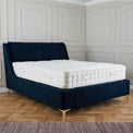 Oliver Ink Blue velvet Upholstered King Size Bed Frame