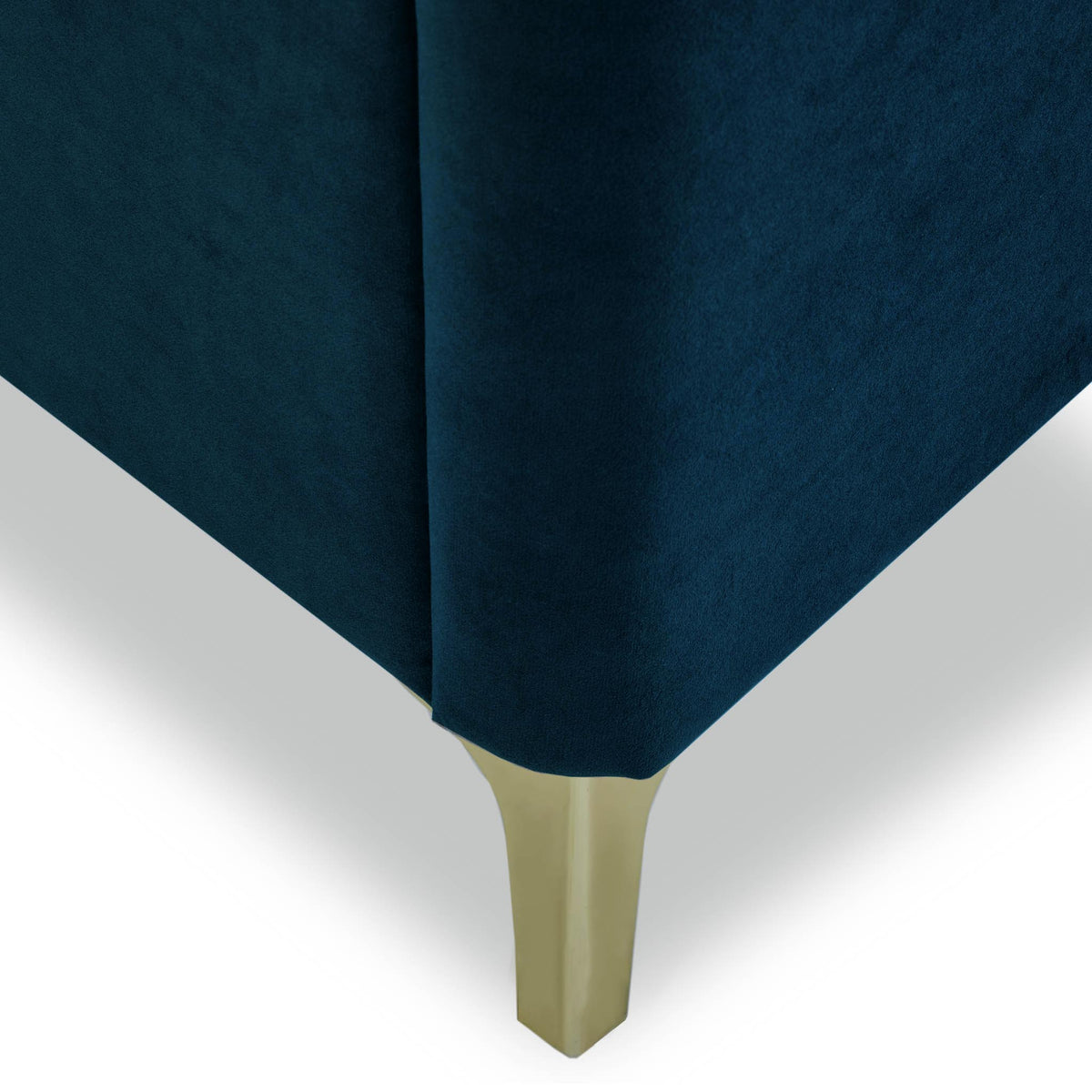 Oliver Ink Blue velvet Upholstered Double Bed Frame