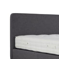 Sofie Upholstered Charcoal Linen Ottoman Storage Bed headboard close up