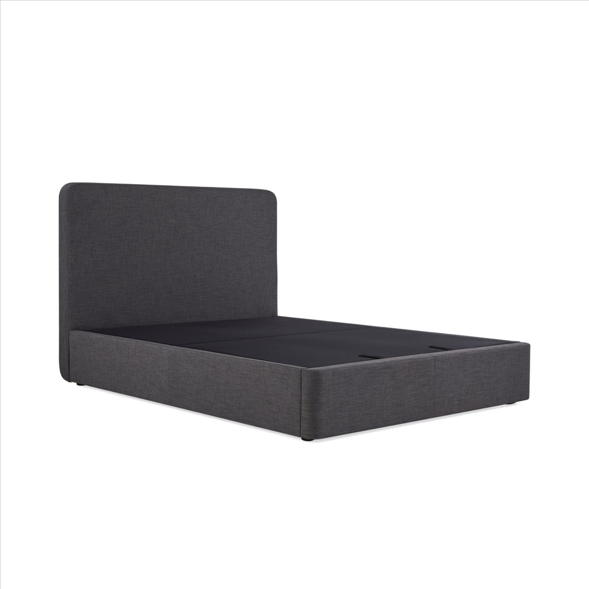 Sofie Upholstered Charcoal Linen Ottoman Storage Bed  without mattress