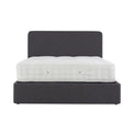 Sofie Upholstered Charcoal Linen Ottoman Storage Bed  front view