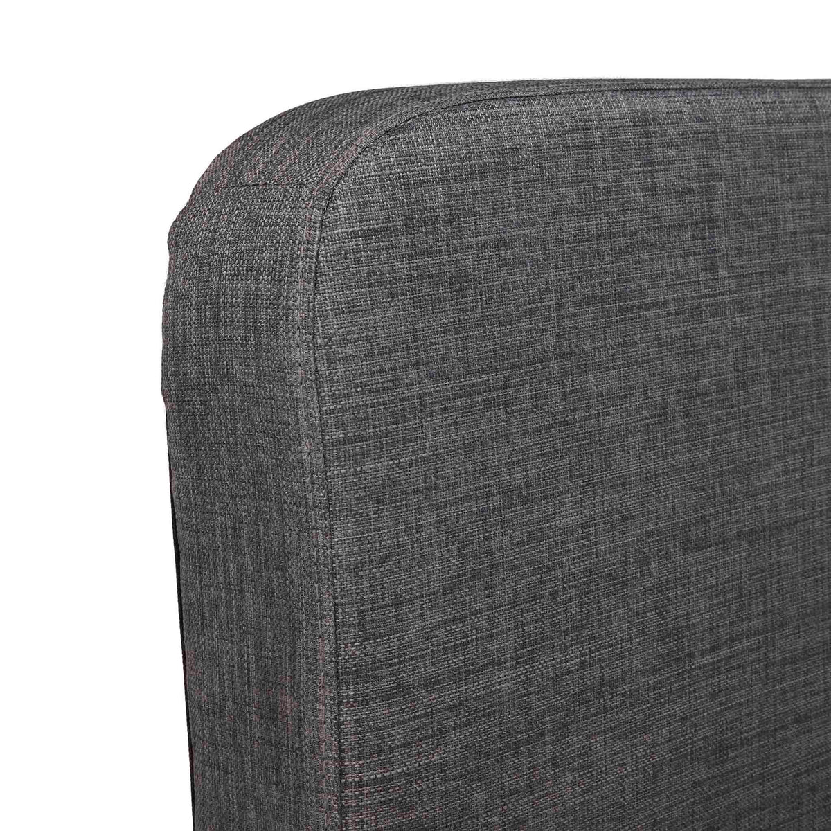 Otto Charcoal Upholstered Bed Frame - curved edge close up