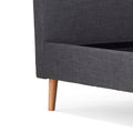 Otto Charcoal Upholstered Bed Frame - wooden feet