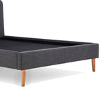 Otto Charcoal Upholstered Bed Frame - platform base