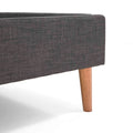Otto Charcoal Upholstered Fabric Bed Frame - choice of feet