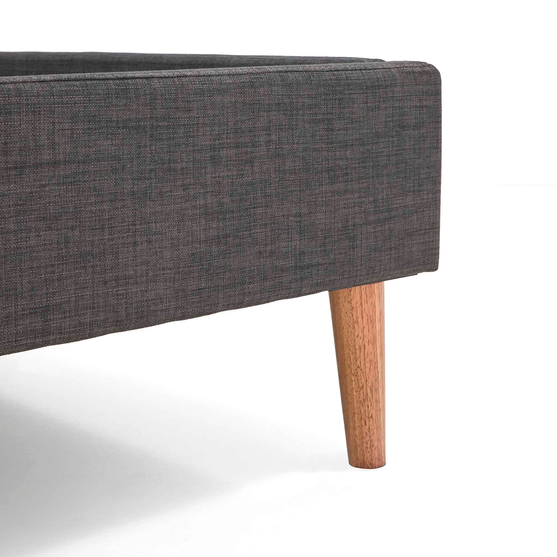 Otto Charcoal Upholstered Fabric Bed Frame - choice of feet