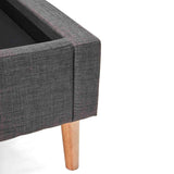 Otto Charcoal Upholstered Bed Frame - deep rails