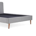 Otto Light Grey Upholstered Bed Frame - base close up