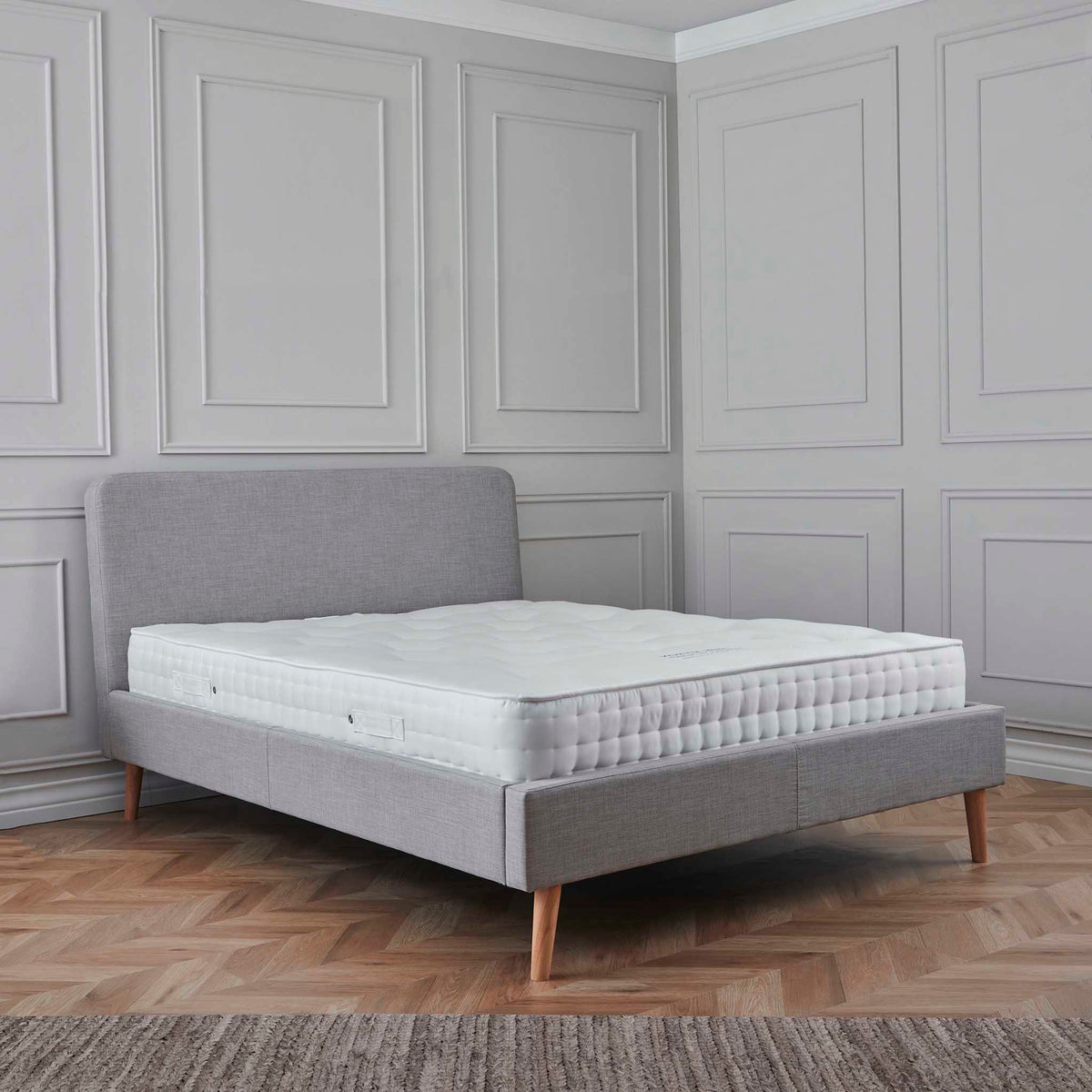 Otto Light Grey Upholstered Bed Frame Lifestyle