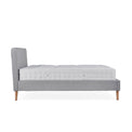 Otto Light Grey Upholstered Bed Frame with mattress - side view