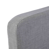 Otto Light Grey Upholstered Bed Frame curved edged headboard