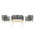 Milan 4 Seater Garden Lounge Sofa Set with Coffee Table