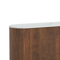 Milo Mango & Marble Fluted Sideboard - Close up of top side