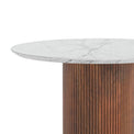 Milo Walnut Stain Marble & Mango Round Fluted 120cm Dining Table by Roseland Furniture