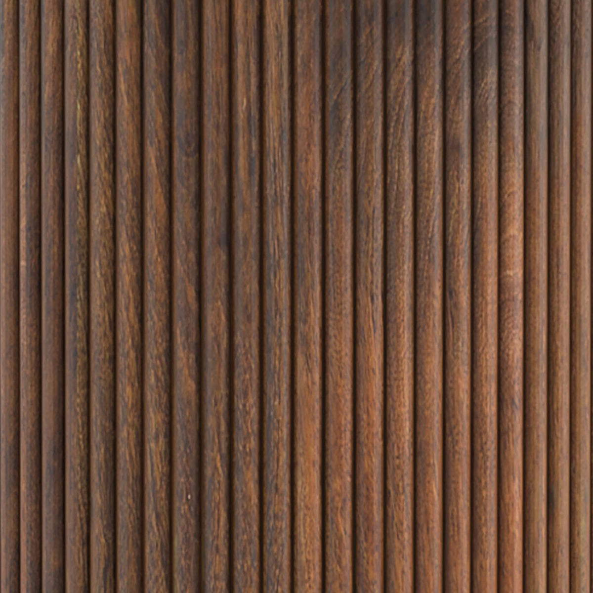 Milo Walnut Stain Mango Round Fluted Dining Table - Close up of the fluted detail