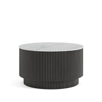 Milo Mango & Marble Round Fluted Coffee Table