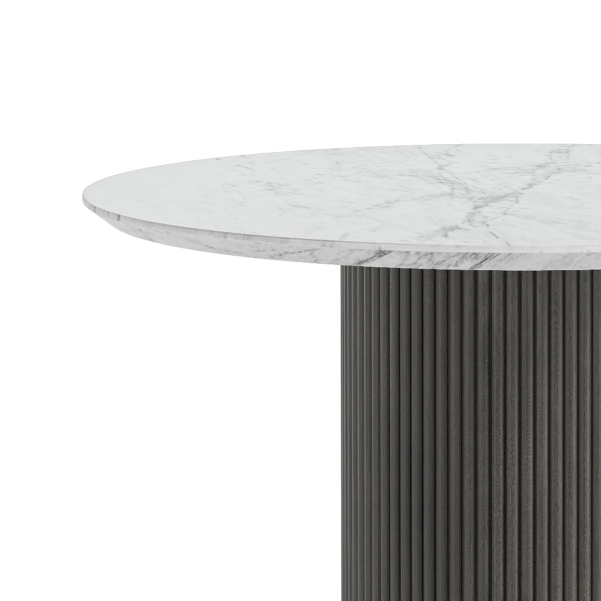 Milo Black Marble & Mango Round Fluted 120cm Dining Table