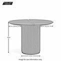 Milo Round Fluted Dining Table - Additional  Size Guide