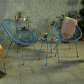 Monaco Blue 2 Seat Garden Egg Chair Bistro Set