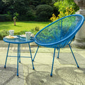 Monaco Blue 2 Seat Garden Egg Chair Bistro Set