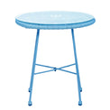 Monaco Blue 2 Seat Garden Egg Chair Bistro Set Table with glass top