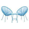 Monaco Blue 2 Seat Garden Egg Chair Bistro Set from Roseland Furniture