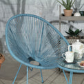 Monaco Blue 2 Seat Garden Egg Chair Bistro Set