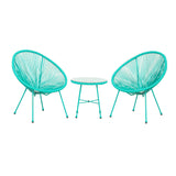 Monaco Green 2 Seat Garden Egg Chair Bistro Set