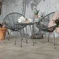 Monaco Grey 2 Seat Garden Egg Chair Bistro Set