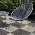 Monaco Grey 2 Seat Garden Egg Chair Bistro Set