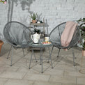 Monaco Grey 2 Seat Garden Egg Chair Bistro Set Lifestyle Setting