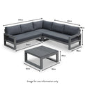 LIFE Mallorca Corner Sofa Set with Coffee Table for Garden Patio