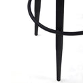 Laka Grey Leather Kitchen Breakfast Bar Stool close up of iron frame and footrest