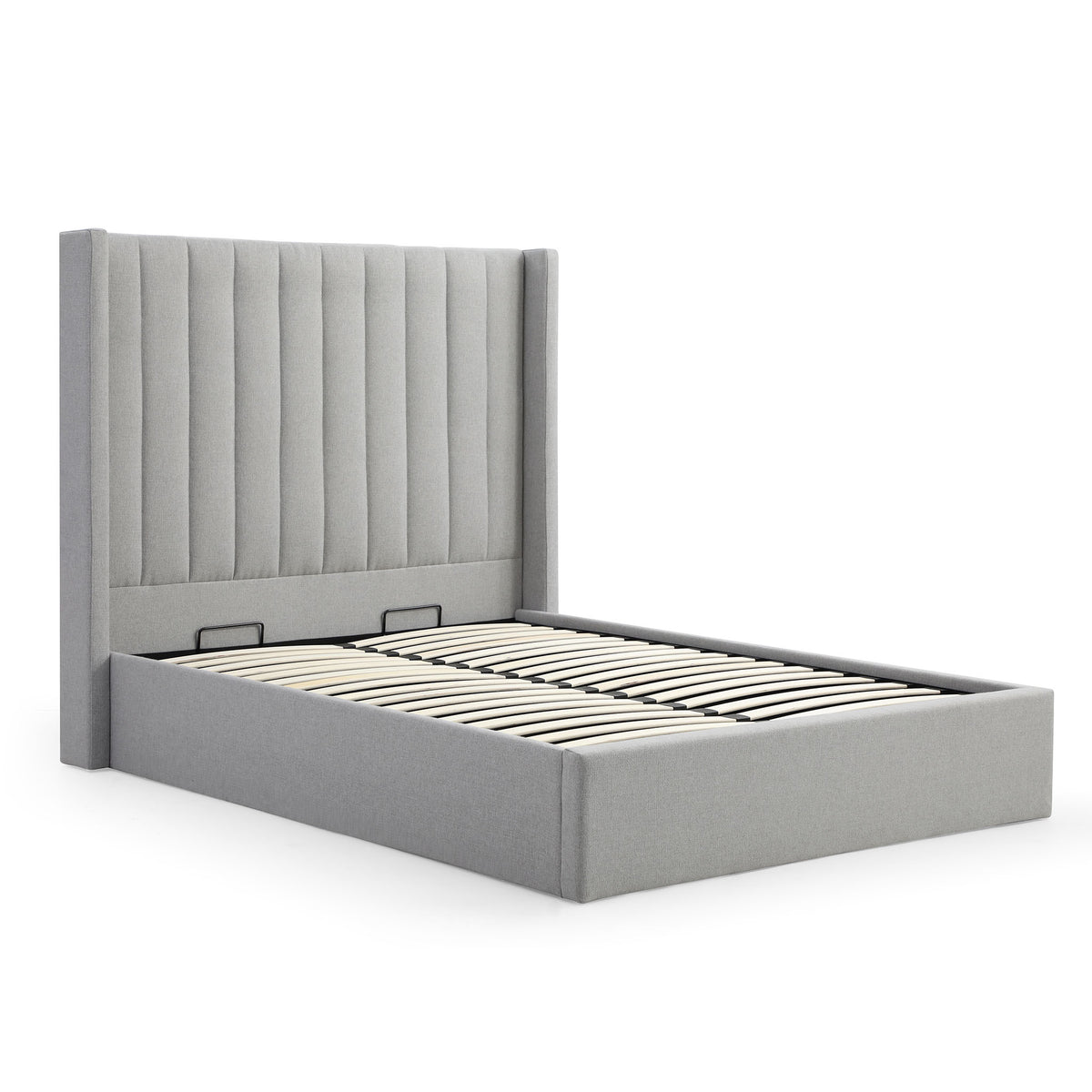 Maude Grey Faux Wool Ottoman Storage Bed Frame from Roseland Furniture