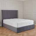 Maude Grey Velvet Ottoman Storage Bed Frame 