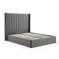 Maude Grey Velvet Ottoman Storage Bed Frame 